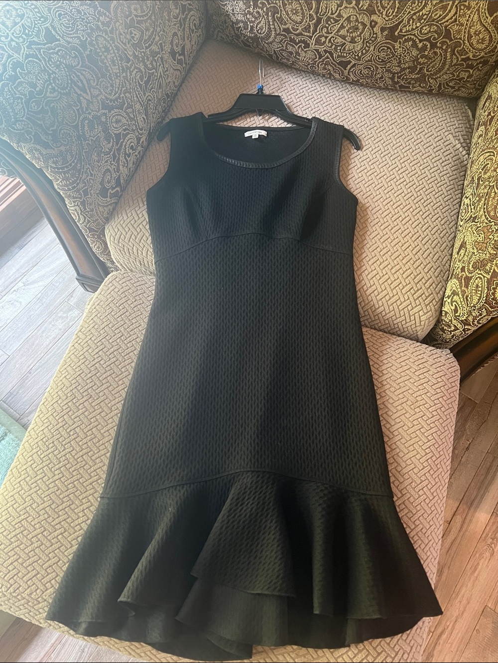Like new, Max Studio size Med. Sleeveless Black Flounce-Hem Dress